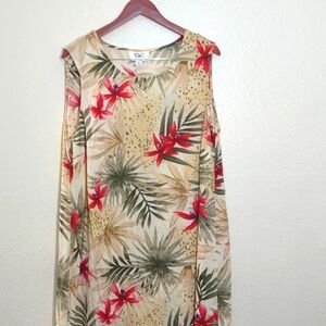 PRE OWNED DR LONG DRESS FLORAL PRINT SIZE 20W